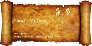 Handl Vilmos névjegykártya